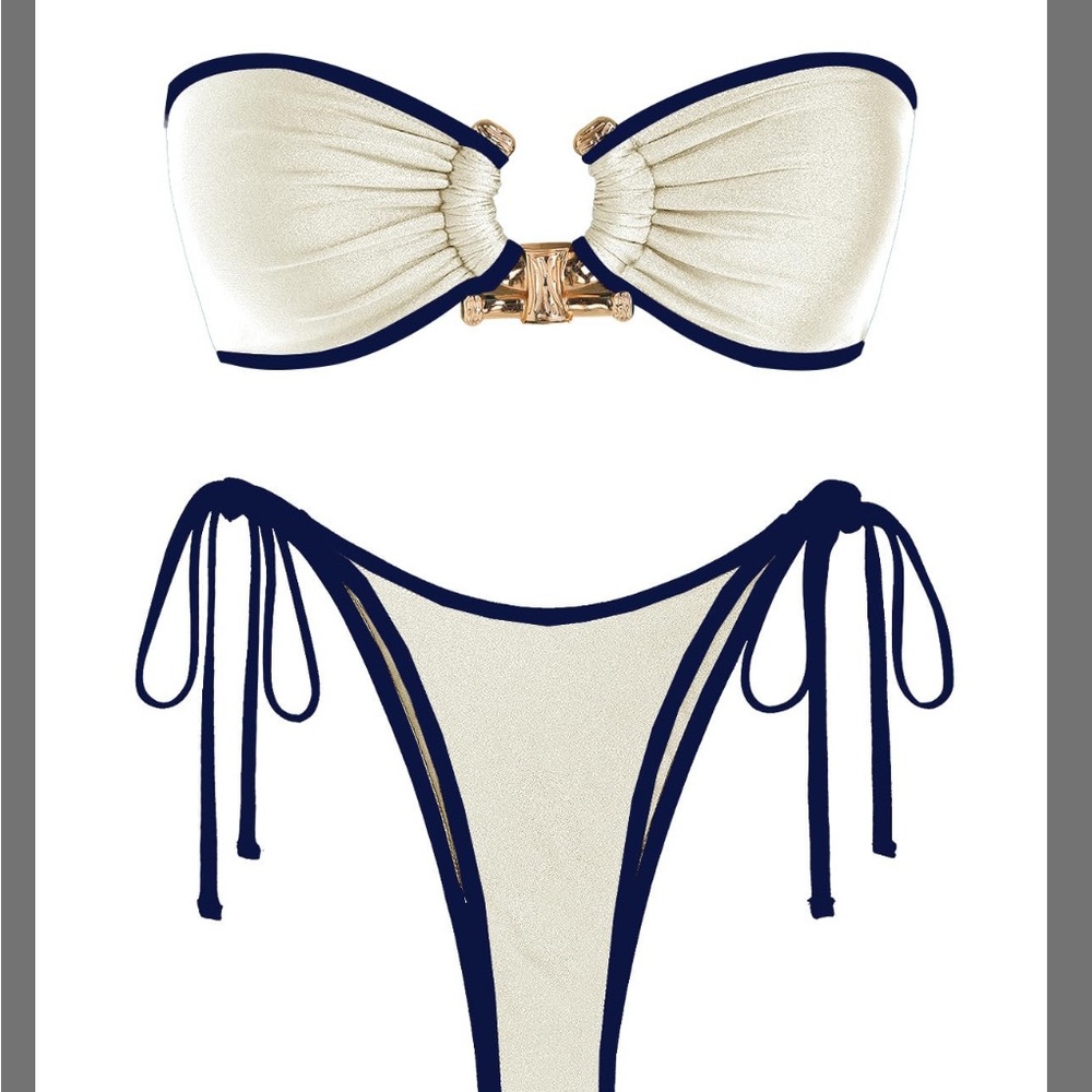 Elegant Cream and Black Bikini Set